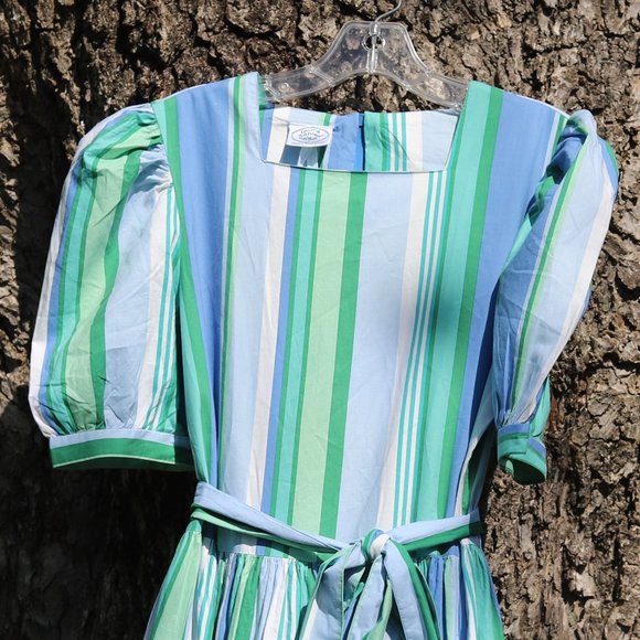 Vintage Laura Ashley Striped Dress - Picture 6 of 8